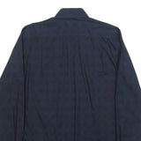 DKNY Mens Navy Check Shirt S Cotton Button Closure Long Sleeve Smart Casual