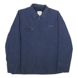 VANDERBILT SHIRT CO Mens Blue Cotton Blend Zip Jacket L Good Condition Casual