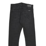 CALVIN KLEIN JEANS Mens Black Regular Fit Straight Denim W31 L32 Zip Cotton