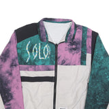 TAKE TWO Womens Purple & Green Nylon Zip Bomber Jacket M Colourblock Retro Style