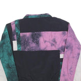 TAKE TWO Womens Purple & Green Nylon Zip Bomber Jacket M Colourblock Retro Style