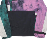 TAKE TWO Womens Purple & Green Nylon Zip Bomber Jacket M Colourblock Retro Style