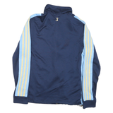 ADIDAS Womens Navy Blue & Light Blue Raiders Track Jacket M Polyester Blend Zip