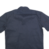 DICKIES Mens Navy Blue Workwear Shirt M Cotton Blend Button Front
