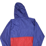 CHAMPION Mens Blue & Red Zip Up Hooded Windbreaker XL Polyester Blend