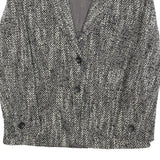 MAX MARA Womens Black & White Wool Blend Button Jacket UK 8 Woven Classic