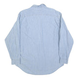 GAP Mens Light Blue Cotton Shirt L Floral Patchwork Casual Button Down