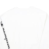 CHAMPION REVERSE WEAVE Mens White Crew Neck Sweatshirt XS Champion Sleeve Logo