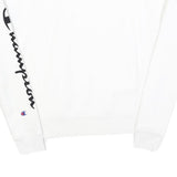 CHAMPION REVERSE WEAVE Mens White Crew Neck Sweatshirt XS Champion Sleeve Logo