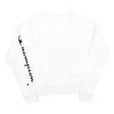 CHAMPION REVERSE WEAVE Mens White Crew Neck Sweatshirt XS Champion Sleeve Logo