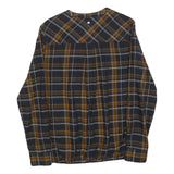 MUSTANG Womens Black & Yellow Checked Shirt Long Sleeve V-Neck Button S Casual