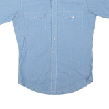 WRANGLER Mens Blue & White Check Shirt M Casual Button Pocket Retro