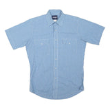 WRANGLER Mens Blue & White Check Shirt M Casual Button Pocket Retro