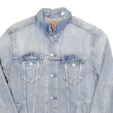 LEVI'S Mens Blue Denim Jacket L Cotton Blend Button Closure Classic Outerwear