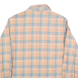 POLO RALPH LAUREN Mens Peach & Blue Check Shirt M Casual Cotton Blend Long