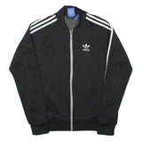 ADIDAS Mens Black Track Jacket S Polyester Blend Plain Zip Closure Sportswear
