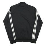 ADIDAS Mens Black Track Jacket S Polyester Blend Plain Zip Closure Sportswear
