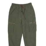 CLOCKHOUSE Mens Relaxed Olive Drawstring Nylon Trousers W28 L29 Casual Pockets