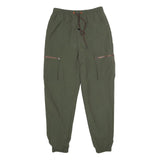CLOCKHOUSE Mens Relaxed Olive Drawstring Nylon Trousers W28 L29 Casual Pockets