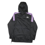 THE NORTH FACE Mens Black & Purple Nylon Casual Jacket M Lightweight Hooded Zip