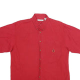 BUGLE BOY Mens Red Casual Short Sleeve Shirt L Cotton Pocket Button Down