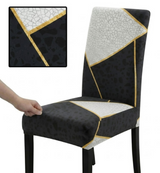 Anyseat Black Pattern Print Elastic Chair Cover – Plain Dining Slipcover & Home Décor