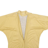 GIOCCO Mens Beige Oversized Top Short Sleeve Button Neck Casual Cotton Blend L