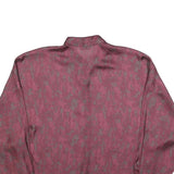 DIESEL Womens Maroon Printed Shirt Long Sleeve Button Neck L Relaxed Fit Casual