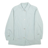 Womens Pale Blue Button Jacket UK 14 Polyester Blend Classic Lightweight