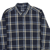 NAUTICA Mens Blue & Beige Check Shirt XL Button-Down Cotton Blend Casual Wear
