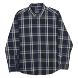 NAUTICA Mens Blue & Beige Check Shirt XL Button-Down Cotton Blend Casual Wear