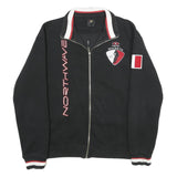 NORTH WAVE Mens Black & Red Rocket Zip Jacket XL Cotton Blend Ribbed Collar