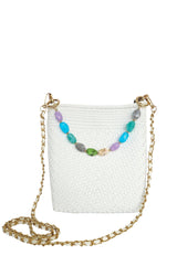 Milano Slim Crossbody Bag - White Pearl