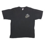 BAYSIDE Mens Black United States Marine Corps Graphic T-Shirt L Short Sleeve