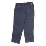 CARHARTT Mens Cotton Blue Regular Straight Trousers W38 L32 Workwear Durable