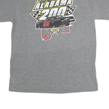 GILDAN Mens Grey Alabama 200 Racing Graphic T-Shirt L Short Sleeve Crew Neck