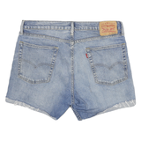 LEVI'S Womens Denim Blue Casual Cut-Off XL W34 Frayed Hem Shorts