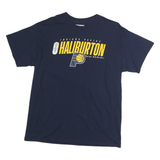 NBA Mens Blue Indiana Pacers Haliburton Graphic T-Shirt L Short Sleeve Crew Neck