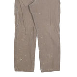 DICKIES Mens Jeans Brown Cotton Blend Regular Straight Zip W32 L30 Workwear