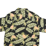 PINEAPPLE MOON Mens Black & Green Tropical Print Shirt M Casual Holiday Style