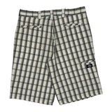 American Eagle Checked Shorts - 36W 10L White Cotton Blend