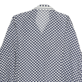 SOMMERMAN Womens Blue & White Polka Dot Shirt Long Sleeve Collared M Button Up