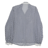 SOMMERMAN Womens Blue & White Polka Dot Shirt Long Sleeve Collared M Button Up