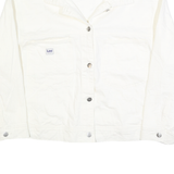 LEE Womens White Button Cotton Jacket 2XL Plain Classic Casual Fit