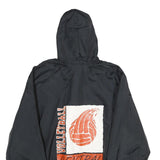 GEM SPORTSWEAR Mens Black Nylon Hoodie Jacket XL Plain Pullover Casual