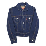 LEVI'S Womens Blue Denim Jacket S Cotton Button Front Classic Fit