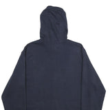 CHAMPION Mens Navy Blue Full Zip Hoodie L Cotton Blend Casual Sweatshirt