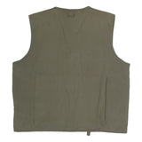 Mens Green Utility Zip Front Polyester Blend Jacket XL Multi Pocket Outdoor