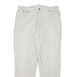 CHEROKEE Mens Relaxed Cotton Blend White Zip Trousers W36 L30 Casual Wear