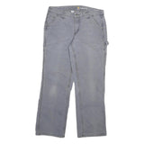 CARHARTT Womens Cotton Blend Blue Regular Fit Straight Leg Trousers W31 L27